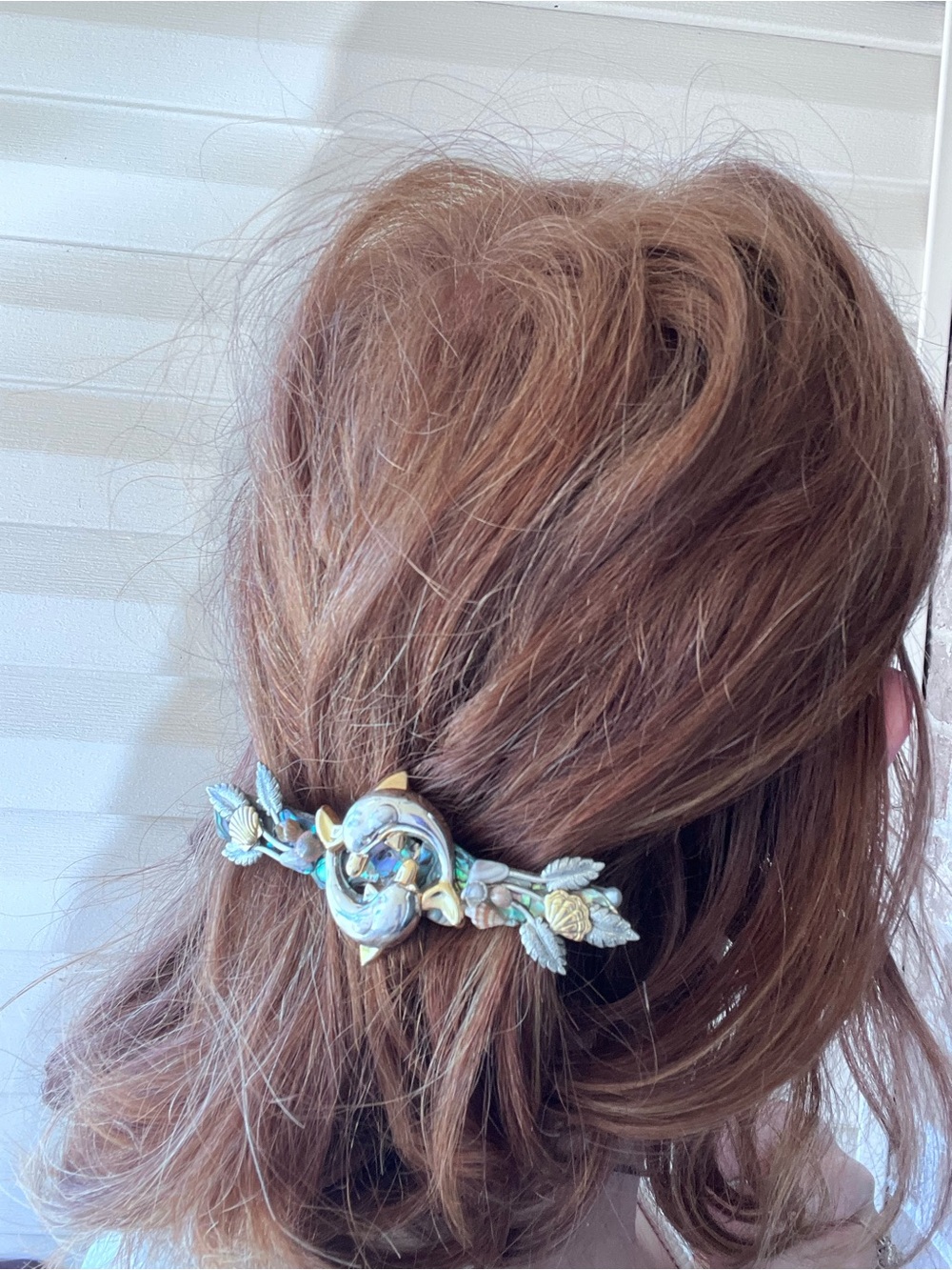 Vintage Gold-Tone Dolphin hair clip mermaid large French hair clip barett